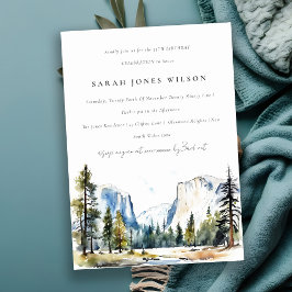 Invitation Parc national Yosemite CA Aquarelle Anniversaire