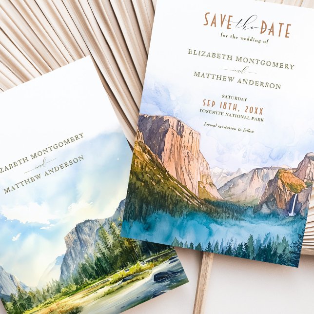 Invitation Parc national Yosemite Enregistrer la date Vue du  (Créateur téléchargé)