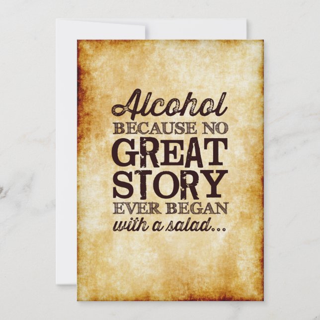 Invitation Parchemin 5x7 Panneau de tableau Alcool parce que (Devant)