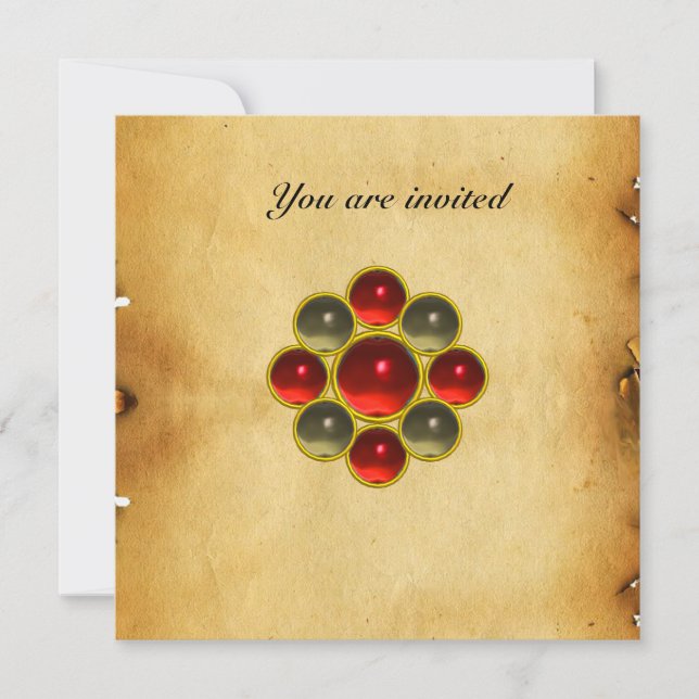 Invitation Parchemin agate rubis MON (Devant)
