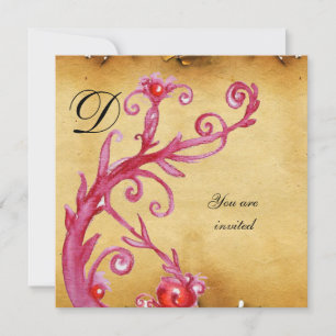 Invitation PARCHEMIN MONOGRAMME TOURBILLON MAGIQUE vibrant vi