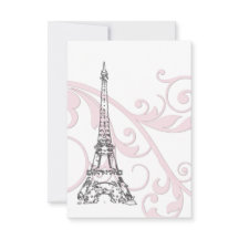 Parchemins roses et tour Eiffel