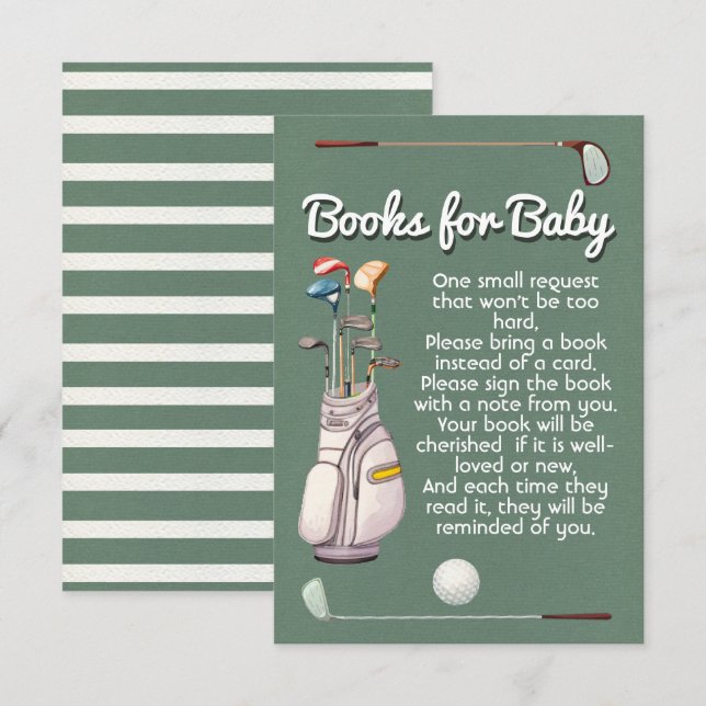 Invitation Parcours de golf pour le baby shower (Devant / Derrière)