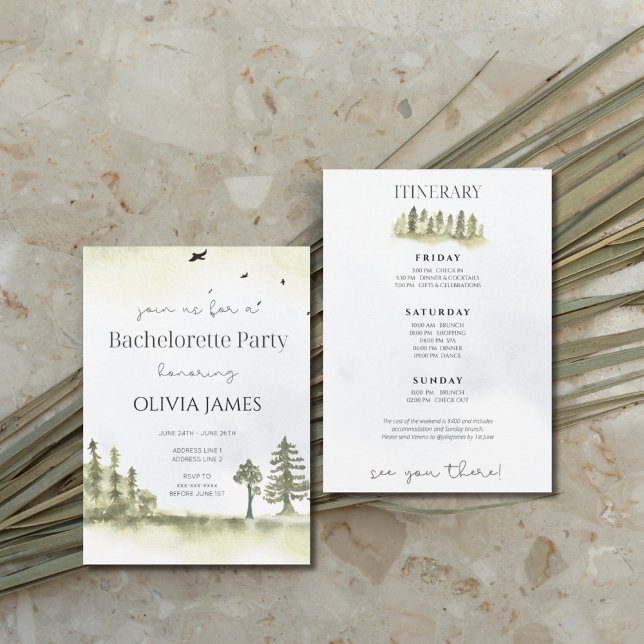 Invitation Parcours du week-end de bachelorette de camping (Créateur téléchargé)
