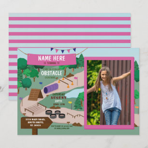Invitation Parcours Obstacle Birthday Photo Adventure Park Pi