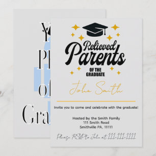 Invitation Parents soulagés du diplômé humouristique de remis