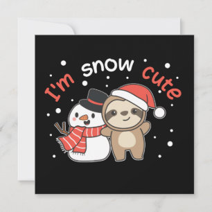 Invitation Paresseux Je Suis Neige Mignon Bonhomme de Neige I