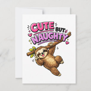 Invitation Paresseux mignon mais vilain
