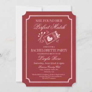Invitation Parfait mariage fait au ciel Bachelorette rouge