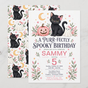 Invitation Parfaitement effrayant Chat Noir 5ème Anniversaire