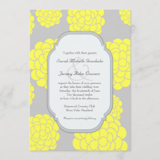 Invitation Paris aime les fleurs jaunes Mariage abordable