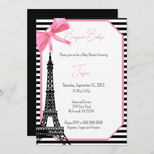 Invitation Paris Baby shower à thème