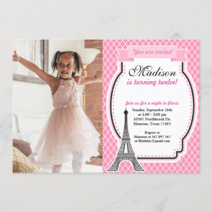 Invitation Paris Fille Fête d'anniversaire