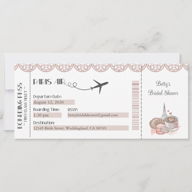 Invitation Paris, Paris Invitation à la Fête à thè (Devant)