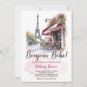 Invitation Paris pour Baby Shower Parisien