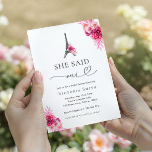 Invitation Paris She Said Oui Tour Eiffel Fête des mariées