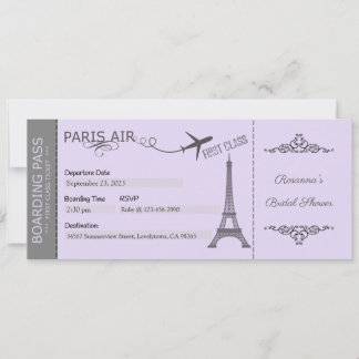 Invitation Paris, Soirée Thème Paris, Anniversaire