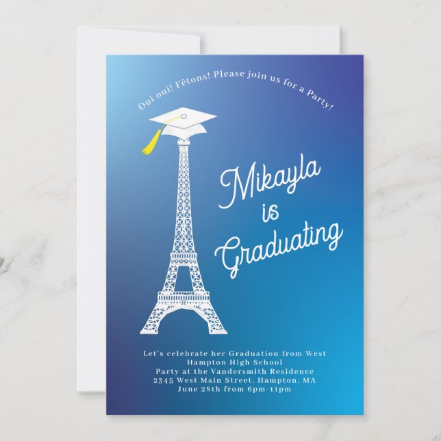 Invitation Paris Tour Eiffel (Devant)