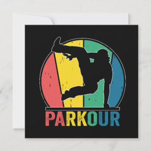 Invitation Parkour Free Running Training Traceur Retro