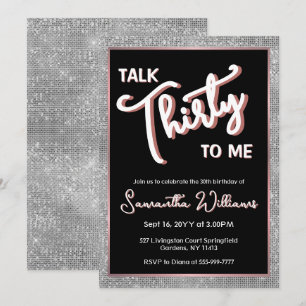 Invitation Parlez trente à moi 30e anniversaire personnalisé