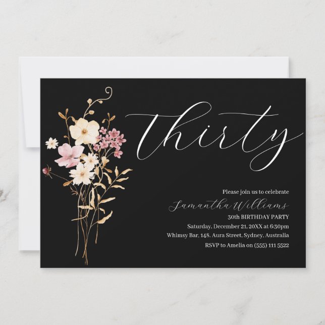 Invitation Parlez trente à moi Black 30e anniversaire invitat (Devant)