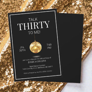Invitation Parlez trente à moi Noir et Or 30e anniversaire
