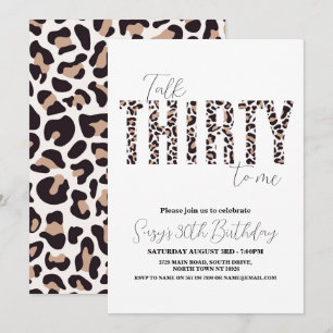 Invitation Parlez trente à moi Snow Leopard Chic Femmes Anniv