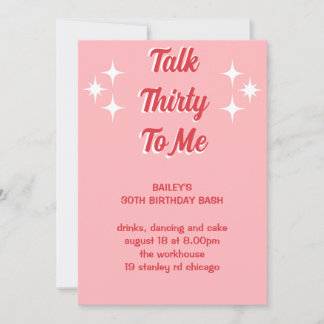 Invitation Parlez trente-moi rose poka dot anniversaire invit