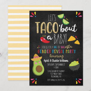 Invitation Parlons Taco d'une fête bébé thème révélation du s