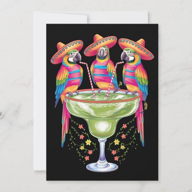 Invitation Parrot Cinco De Mayo Drôle Boire Fiesta Mexicaine (Devant)