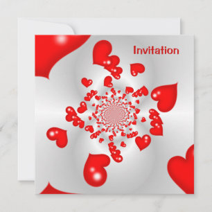 Invitation Partager l'événement Love Red Hearts