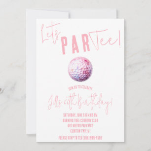 Invitation ParTee ! Golf rose et blanc