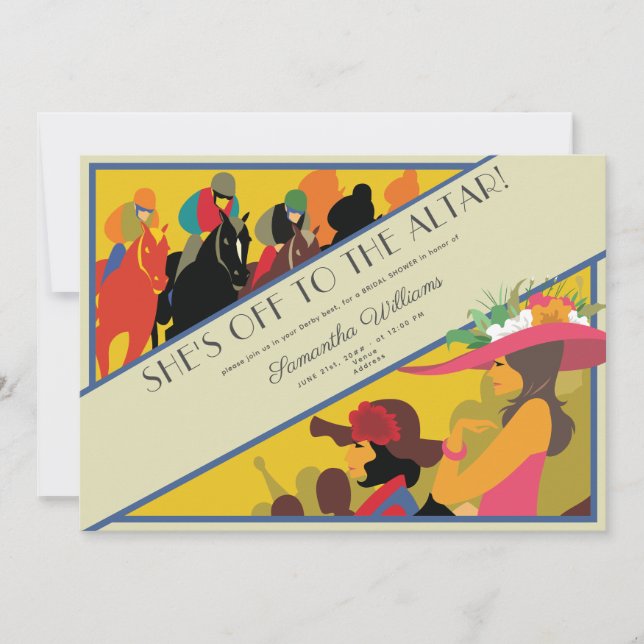 Invitation Partez À La Fête des mariées Derby De L'Altar Hors (Devant)