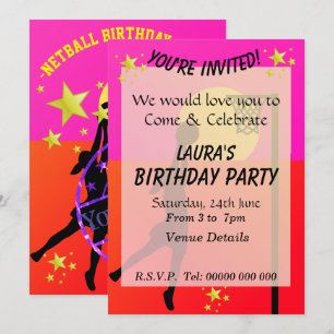 Invitation Parti à thème du Netball sportif