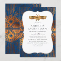 Parti à thème égyptien, Gold Foil bleu et cuivre