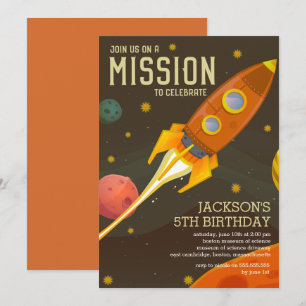 Invitation Parti Anniversaire de enfant de la mission spatial