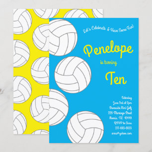 Invitation Parti Anniversaire de enfant de volley-ball sporti