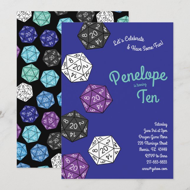 Invitation Parti Anniversaire de enfant des Jeux de la Défens (Devant / Derrière)