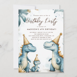 Invitation Parti anniversaire de enfant dinosaures