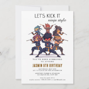 Invitation Parti Anniversaire de enfant guerrier Ninja