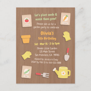 Invitation Parti Anniversaire de enfant Plante et jardinage