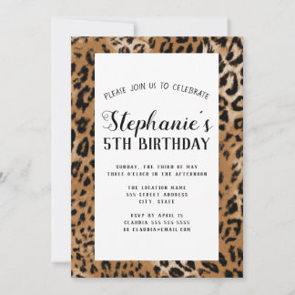 Invitation Parti Anniversaire de enfant Poster de animal léop