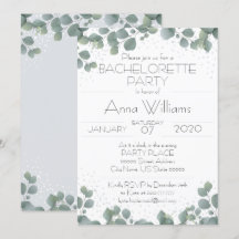 PARTI BACHELORETTE Green Eucalyptus Boho Moderne