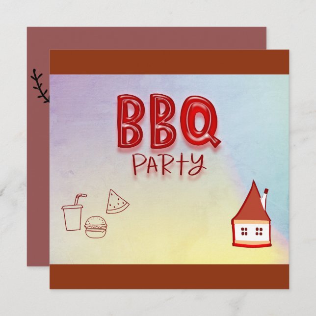 Invitation Parti BBQ (Devant / Derrière)