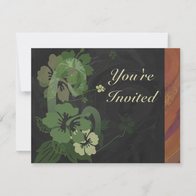 Invitation Parti Brown floral sophistiqué (Devant)
