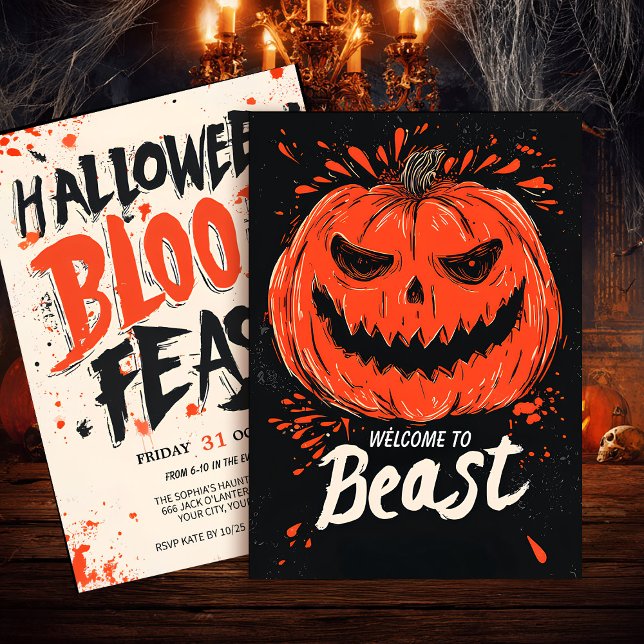 Invitation Parti citrouille Grin Halloween (Créateur téléchargé)