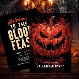 Invitation Parti citrouille Grin Halloween