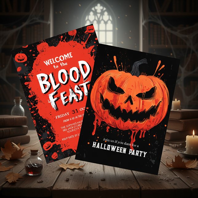 Invitation Parti citrouille Grin Halloween (Créateur téléchargé)