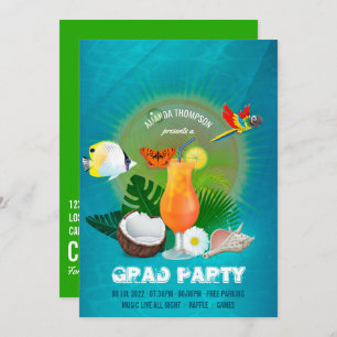 Invitation Parti cool Exotique Graduation