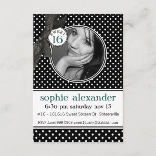 Invitation Parti Cute Polkadot Motif Sweet 16